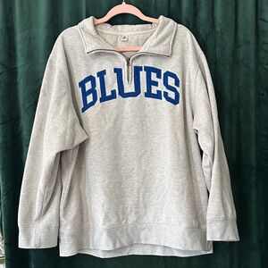 STL Blues Gray Quarter-Zip Sweatshirt